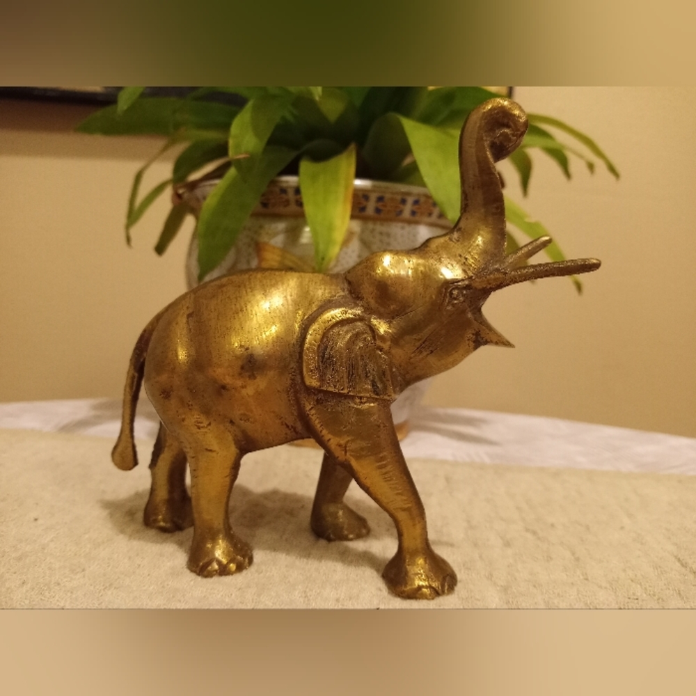 Vintage Brass Elephant MCM